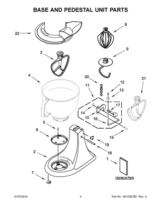 Part Location Diagram of W11334037 Whirlpool BOWL-MIXER