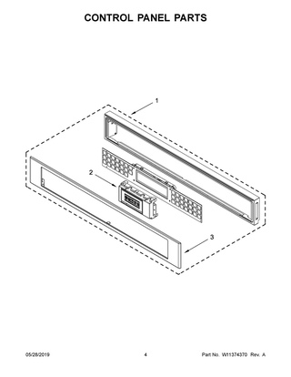 Control Panel Parts Diagram and Parts List for KMBP100EBS03  Whirlpool Microwave
