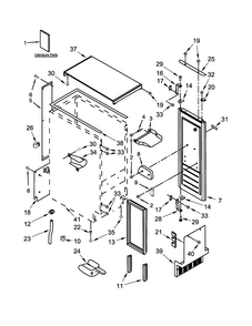Cabinet, Door And Liner Parts Diagram and Parts List for KUIS15NNZB0  KitchenAid Ice Maker