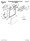 FRAME AND CONSOLE PARTS Diagram and Parts List for DU851SWPS1  Whirlpool Dishwasher