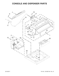 Console And Dispenser Parts Diagram and Parts List for WTW7300DW1  Whirlpool Washer
