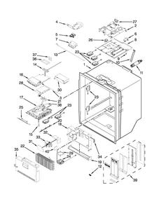 Refrigerator Liner Parts Diagram and Parts List for WRF989SDAB02  Whirlpool Refrigerator
