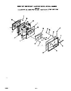 Oven Door Diagram and Parts List for N9457*0  Roper Range