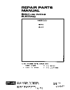 Front Cover Diagram and Parts List for B9757*0  Roper Range