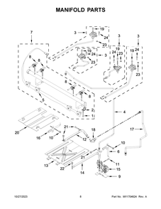 Manifold Parts Diagram and Parts List for WFG515S0MS1  Whirlpool Range