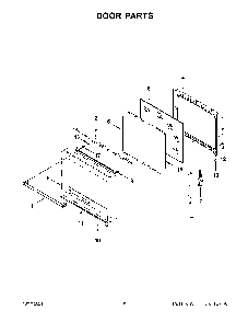 Door Parts Diagram and Parts List for YKSEG700EBS4  KitchenAid Range