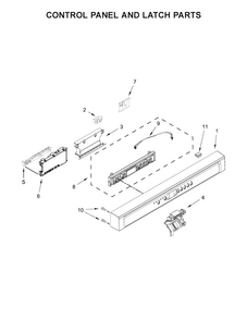 Control Panel And Latch Parts Diagram and Parts List for WDF560SAFM1  Whirlpool Dishwasher