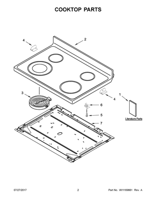 Cooktop Parts Diagram and Parts List for IES426AS1  Whirlpool Range