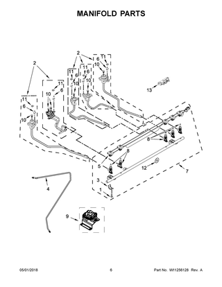 Manifold Parts Diagram and Parts List for YKSDB900ESS3  Whirlpool Range
