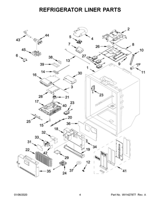 Refrigerator Liner Parts Diagram and Parts List for WRX986SIHZ01  Whirlpool Refrigerator