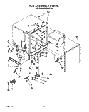 TUB ASSEMBLY Diagram and Parts List for GDP8500XXN1  Whirlpool Dishwasher