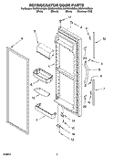 REFRIGERATOR DOOR PARTS Diagram and Parts List for GD5RHAXNQ00  Whirlpool Refrigerator