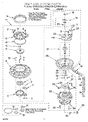PUMP AND MOTOR Diagram and Parts List for KUDR24SEBL5  KitchenAid Dishwasher