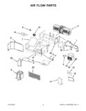 AIR FLOW PARTS Diagram and Parts List for WMH53520AW1  Whirlpool Microwave