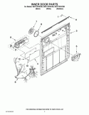 INNER DOOR PARTS Diagram and Parts List for WDT770PAYW0  Whirlpool Dishwasher