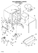 TUB ASSEMBLY Diagram and Parts List for SUD4000HQ2  Whirlpool Dishwasher