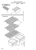 SHELF PARTS, OPTIONAL PARTS (NOT INCLUDED) Diagram and Parts List for YRT14HDYJW00  Roper Refrigerator