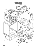 LINER Diagram and Parts List for ST18PKXJW01  Whirlpool Refrigerator