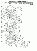 REFRIGERATOR SHELF PARTS Diagram and Parts List for KSRP25FTWH02  KitchenAid Refrigerator