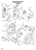 BULKHEAD PARTS Diagram and Parts List for TGDS840PQ1  Estate Dryer