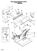 TOP AND CONSOLE PARTS Diagram and Parts List for LER5620KQ2  Whirlpool Dryer