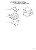 INTERNAL OVEN Diagram and Parts List for RBD306PDB7  Whirlpool Wall Oven