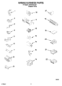 WIRING HARNESS PARTS Diagram and Parts List for 3RGSC9455JQ6  Whirlpool Washer