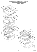 REFRIGERATOR SHELF Diagram and Parts List for RS22AWXEN00  Roper Refrigerator