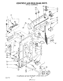 CONTROLS AND REAR PANEL Diagram and Parts List for GLA5580XSM2  Whirlpool Washer