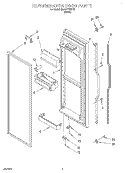 REFRIGERATOR DOOR Diagram and Parts List for 3XART722F00  Whirlpool Refrigerator