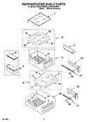 REFRIGERATOR SHELF PARTS Diagram and Parts List for KSSO42QMB02  KitchenAid Refrigerator