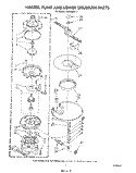 HEATER, PUMP AND LOWER SPRAY ARM Diagram and Parts List for DU8300XT1  Whirlpool Dishwasher