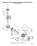 BRAKE, CLUTCH, GEARCASE, MOTOR & PUMP Diagram and Parts List for KAWE564WAL3  KitchenAid Washer