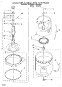 AGITATOR, BASKET AND TUB Diagram and Parts List for LSC9355BN1  Whirlpool Washer