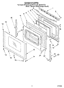 DOOR PARTS, MISCELLANEOUS PARTS Diagram and Parts List for GS458LELB0  Whirlpool Range