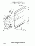 INNER DOOR PARTS Diagram and Parts List for KUDC03FVBL4  KitchenAid Dishwasher