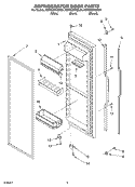 REFRIGERATOR DOOR Diagram and Parts List for KSRG25FKBL04  KitchenAid Refrigerator