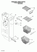 FREEZER LINER PARTS Diagram and Parts List for 6GD5SHGXSS03  Whirlpool Refrigerator