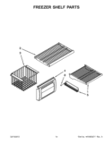 FREEZER SHELF PARTS Diagram and Parts List for KSSC42QVS05  KitchenAid Refrigerator