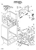 LINER PARTS Diagram and Parts List for 8ET8MTKXKT03  Whirlpool Refrigerator