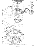 MACHINE BASE Diagram and Parts List for LA7450XMW0  Whirlpool Washer