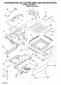 EVAPORATOR, ICE CUTTER GRID AND WATER PARTS Diagram and Parts List for KUIC15PRTS2  KitchenAid Ice Maker