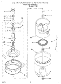 AGITATOR, BASKET AND TUB Diagram and Parts List for 3XLA87W72BQ1  Whirlpool Washer
