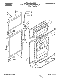 DOOR Diagram and Parts List for RT18DKXBL20  Roper Refrigerator