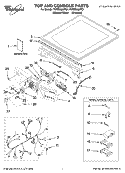 TOP AND CONSOLE PARTS Diagram and Parts List for YWED9500TU1  Whirlpool Dryer