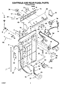 CONTROLS AND REAR PANEL PARTS Diagram and Parts List for IP41001  Inglis Washer