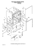 TUB AND FRAME PARTS Diagram and Parts List for KUDS30FXPA8  KitchenAid Dishwasher