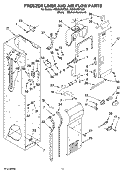 FREEZER LINER AND AIR FLOW PARTS Diagram and Parts List for KSSO42QTB00  KitchenAid Refrigerator