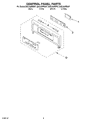CONTROL PANEL PARTS Diagram and Parts List for GMC305PDS07  Whirlpool Microwave Oven Combo