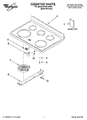 COOKTOP PARTS Diagram and Parts List for GR475LXMS0  Whirlpool Range
